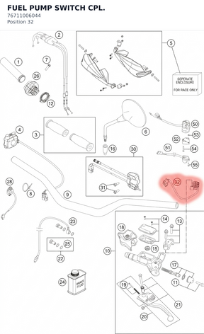 Diagram preview: FUEL PUMP SWITCH CPL. (76711006044)