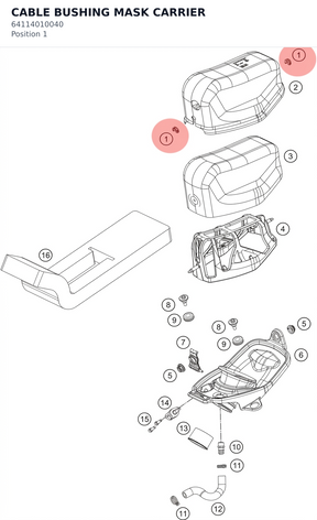 Diagram preview: CABLE BUSHING MASK CARRIER (64114010040)