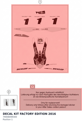 Diagram preview: DECAL KIT FACTORY EDITION 2016 (79008099300)