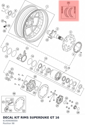 Diagram preview: DECAL KIT RIMS SUPERDUKE GT 16 (61409098000)