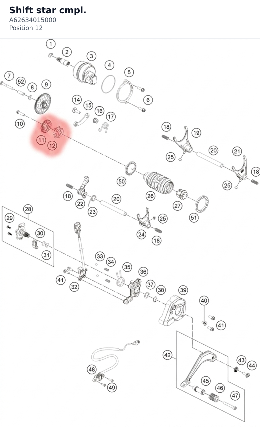 Diagram preview: Shift star cmpl. (A62634015000)