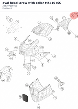Diagram preview: oval head screw with collar M5x10 ISK (A65307105010)