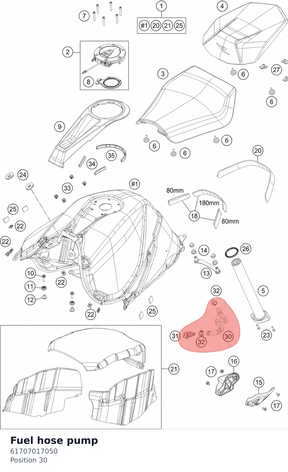 Diagram preview: Fuel hose pump (61707017050)