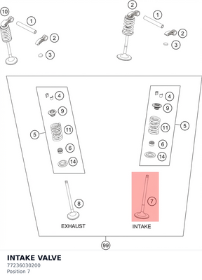 Diagram preview: INTAKE VALVE (77236030200)