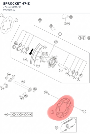Diagram preview: SPROCKET 47-Z (7771015104704)