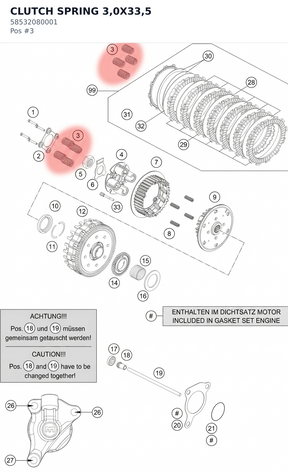 Diagram preview: CLUTCH SPRING 3,0X33,5 (58532080001)