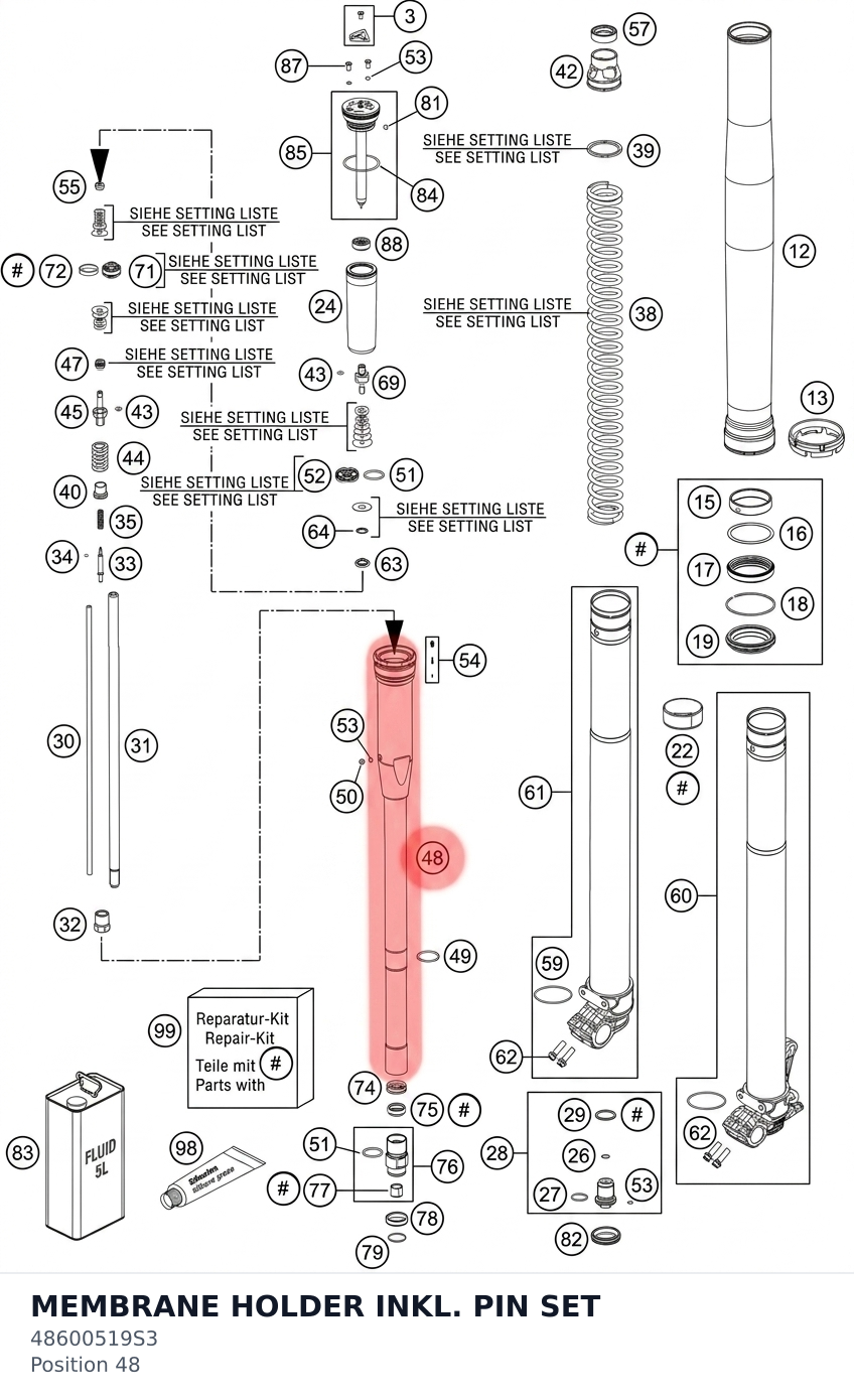 Diagram preview: MEMBRANE HOLDER INKL. PIN SET (48600519S3)