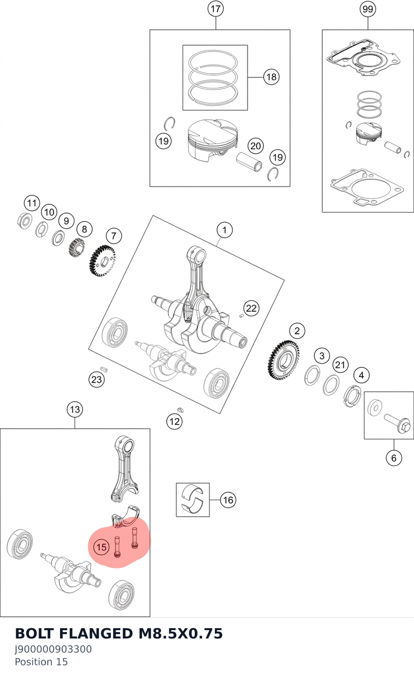 Diagram preview: BOLT FLANGED M8.5X0.75 (J900000903300)
