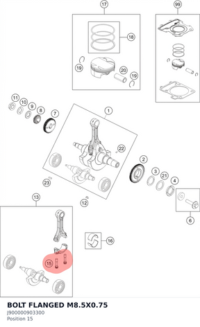 Diagram preview: BOLT FLANGED M8.5X0.75 (J900000903300)