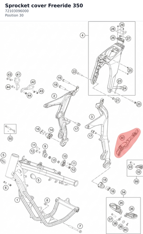 Diagram preview: Sprocket cover Freeride 350 (72103096000)