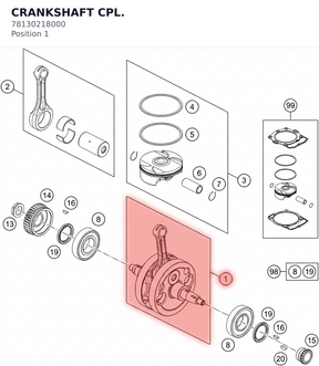 Diagram preview: CRANKSHAFT CPL. (78130218000)