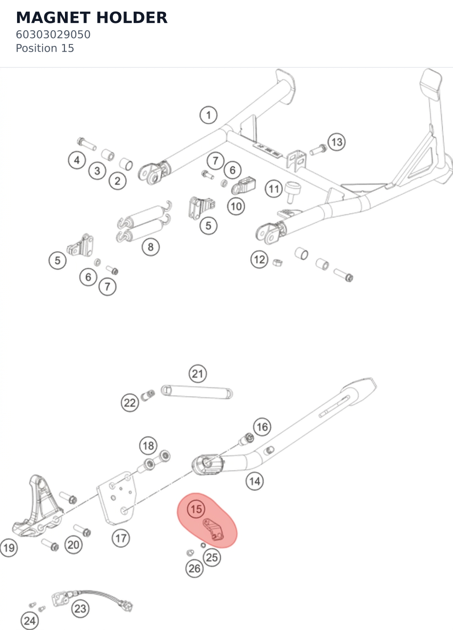 Diagram preview: MAGNET HOLDER (60303029050)
