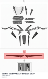 Diagram preview: Sticker set 500 EXC-F SixDays 2019 (79608298006)