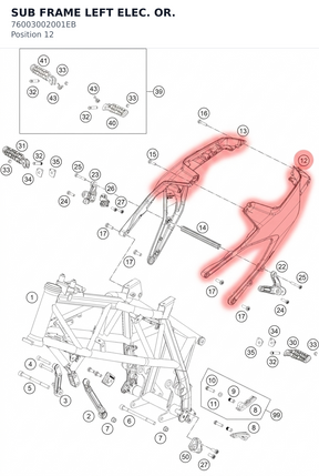 Diagram preview: SUB FRAME LEFT ELEC. OR. (76003002001EB)