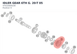 Diagram preview: IDLER GEAR 6TH G. 20-T      05 (47033009100)