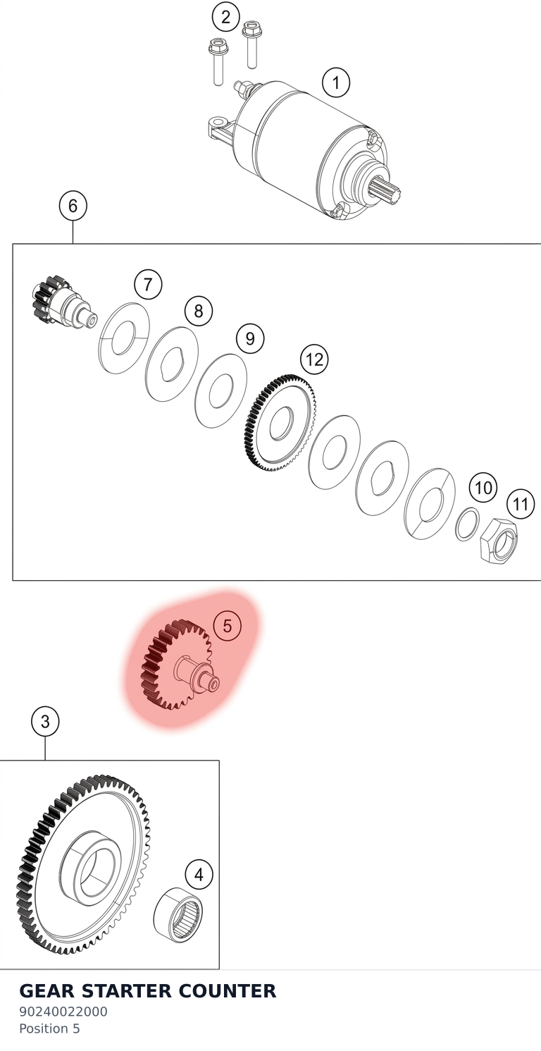 Diagram preview: GEAR STARTER COUNTER (90240022000)