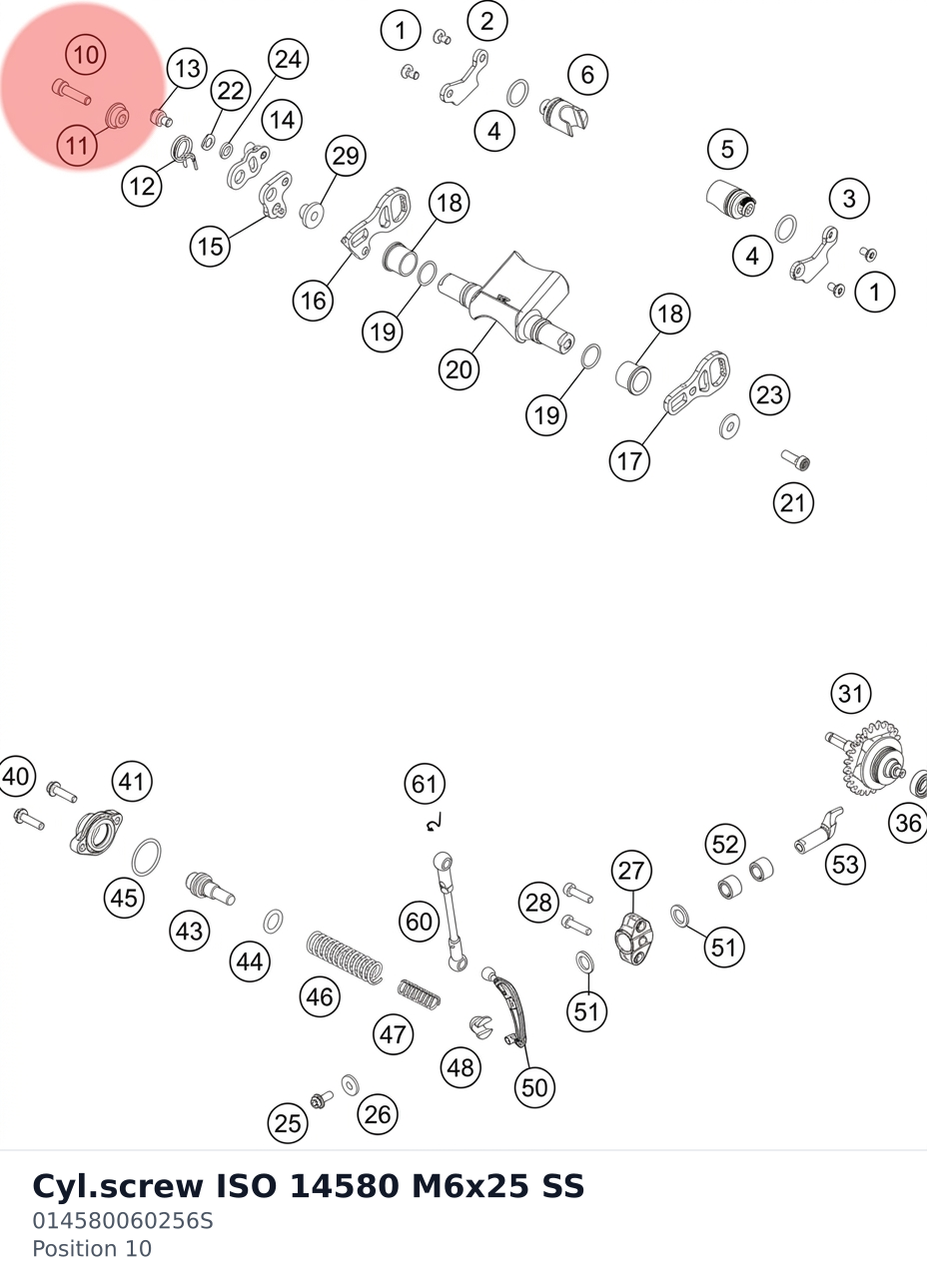 Diagram preview: Cyl.screw ISO 14580 M6x25 SS (014580060256S)