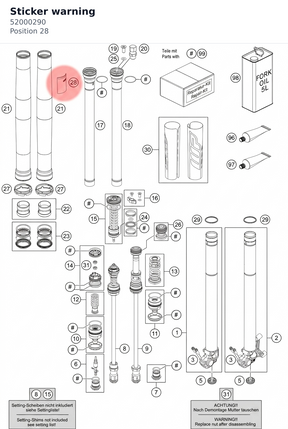 Diagram preview: Sticker warning (52000290)
