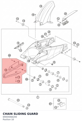Diagram preview: CHAIN SLIDING GUARD (69004066200)
