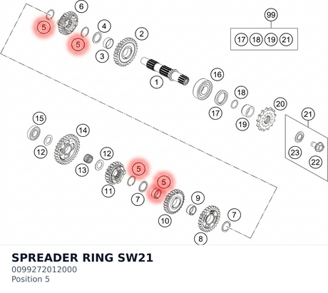 Diagram preview: SPREADER RING SW21 (0099272012000)