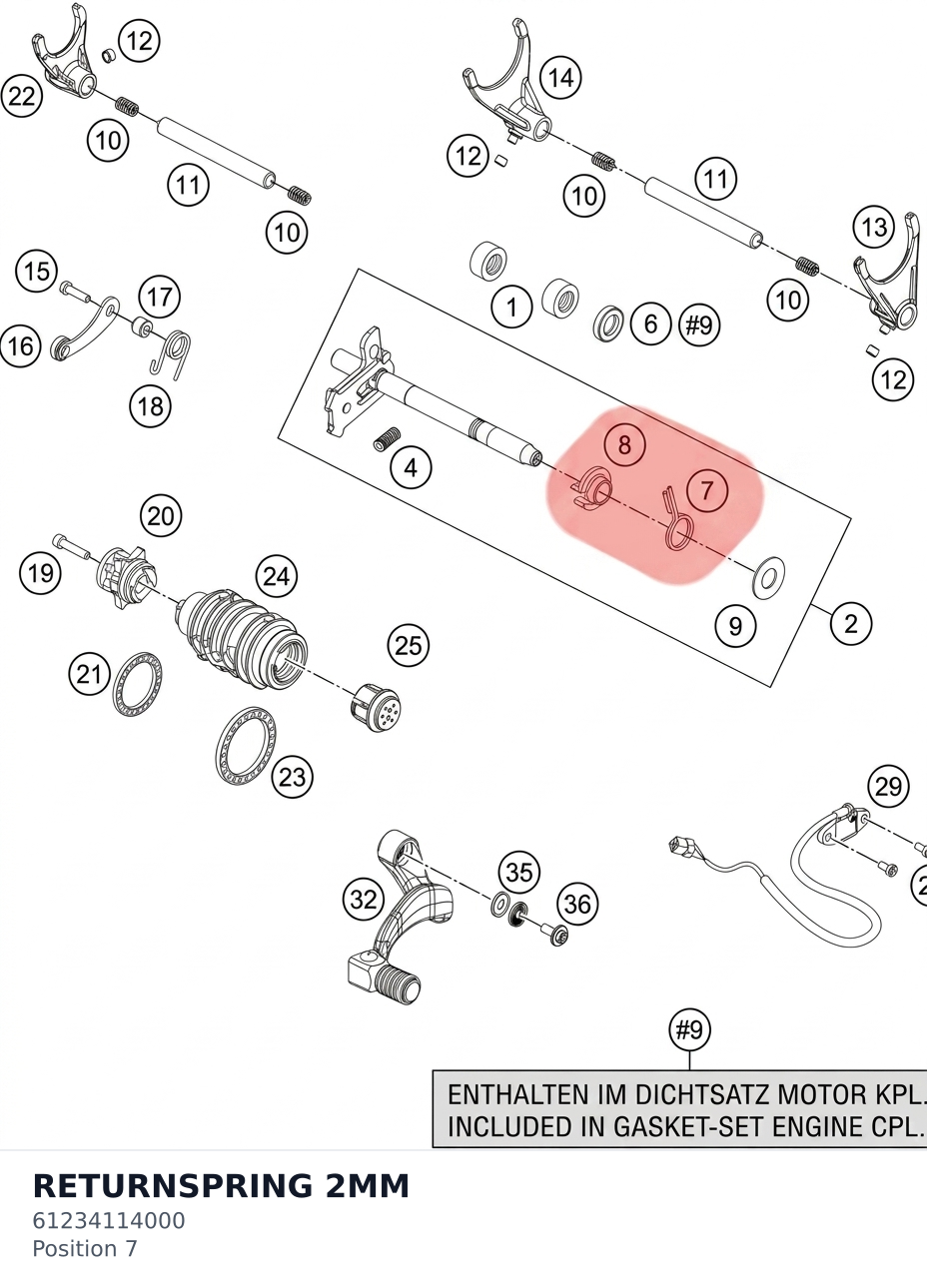 Diagram preview: RETURNSPRING 2MM (61234114000)