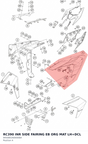 Diagram preview: RC390 INR SIDE FAIRING EB ORG MAT LH+DCL (94508026000EBA)