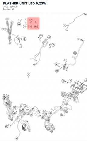 Diagram preview: FLASHER UNIT LED 6,25W (76011030000)
