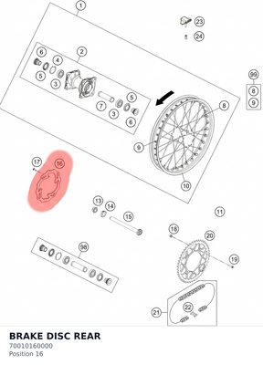 Diagram preview: BRAKE DISC REAR (70010160000)