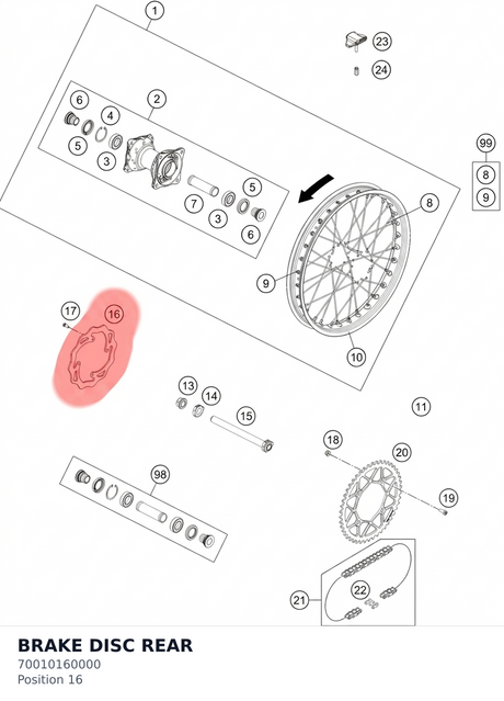 Diagram preview: BRAKE DISC REAR (70010160000)