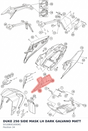 Diagram preview: DUKE 250 SIDE MASK LH DARK GALVANO MATT (93108001000KC)