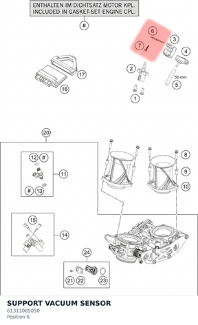 Diagram preview: SUPPORT VACUUM SENSOR (61311085050)