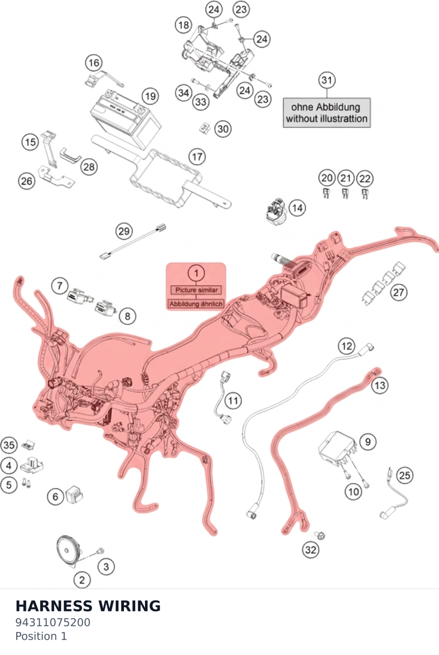Diagram preview: HARNESS WIRING (94311075200)