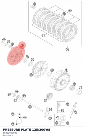 Diagram preview: PRESSURE PLATE      125/200'98 (50332003000)