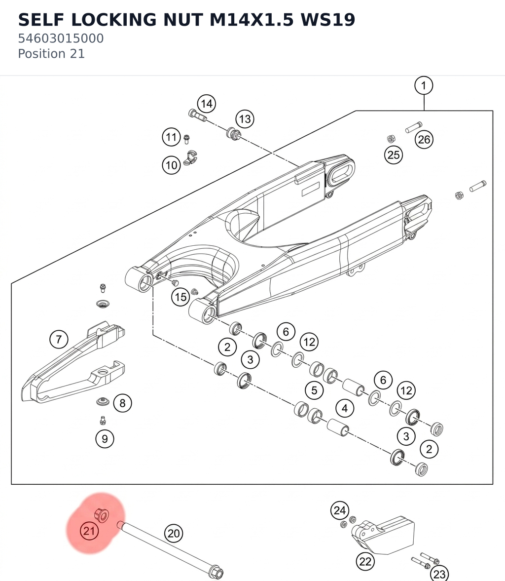 Diagram preview: SELF LOCKING NUT M14X1.5 WS19 (54603015000)