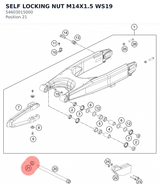 Diagram preview: SELF LOCKING NUT M14X1.5 WS19 (54603015000)