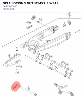 Diagram preview: SELF LOCKING NUT M14X1.5 WS19 (54603015000)