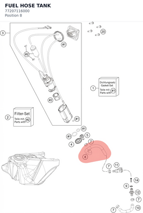 Diagram preview: FUEL HOSE TANK (77207116000)