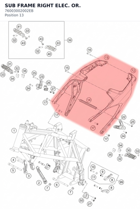 Diagram preview: SUB FRAME RIGHT ELEC. OR. (76003002002EB)