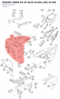 Diagram preview: FAIRING INNER RH AT BLUE GLOSS+DEC RC390 (94508042000HCA)