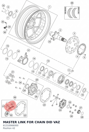 Diagram preview: MASTER LINK FOR CHAIN DID VAZ (61310066000)