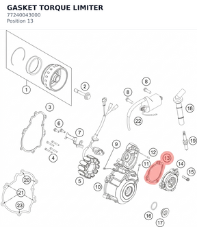 Diagram preview: GASKET TORQUE LIMITER (77240043000)