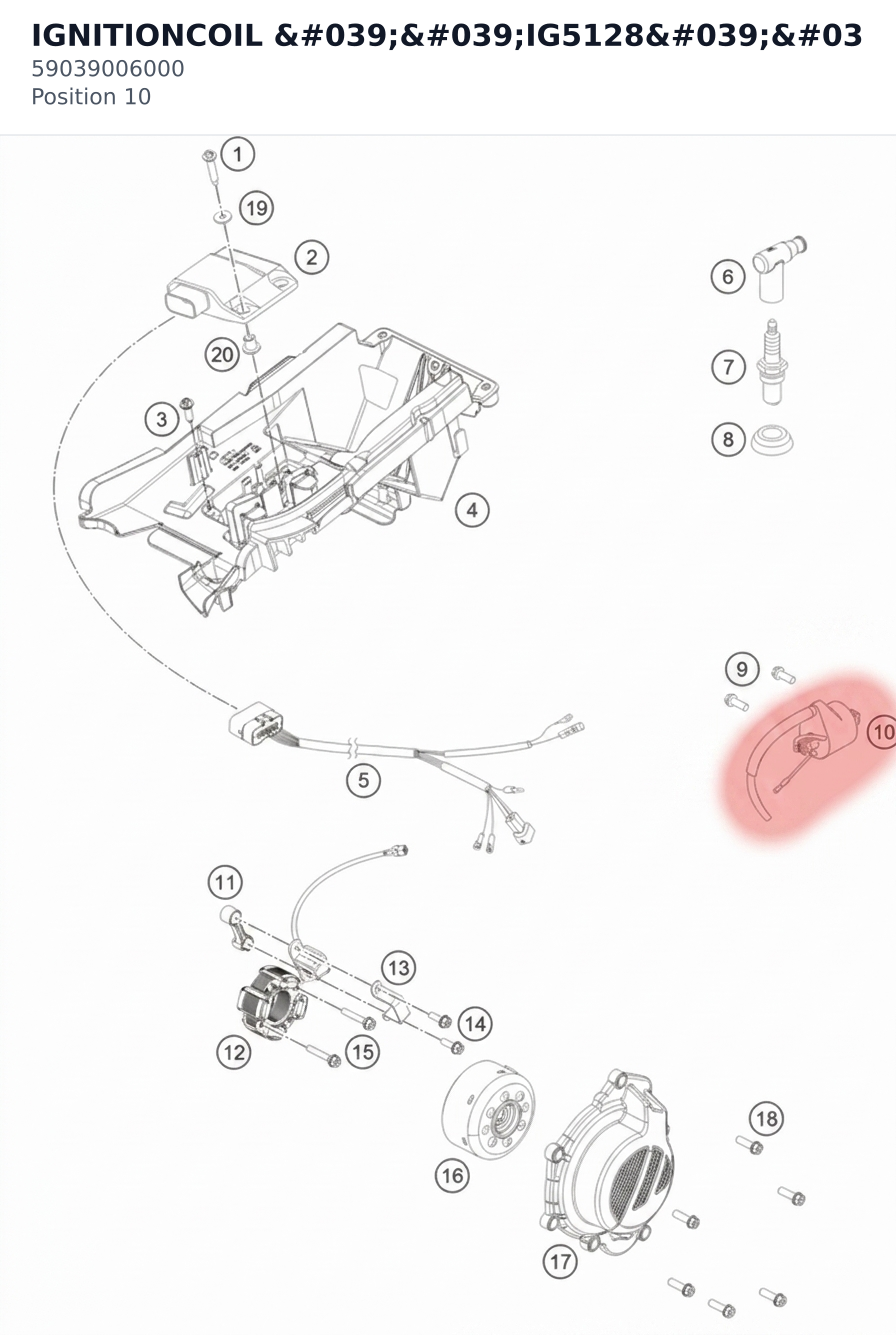 Diagram preview: IGNITIONCOIL ''IG5128'' (59039006000)