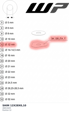 Diagram preview: SHIM 12X28X0,10 (46811629)