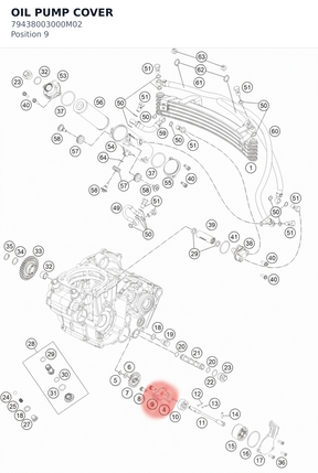 Diagram preview: OIL PUMP COVER (79438003000M02)