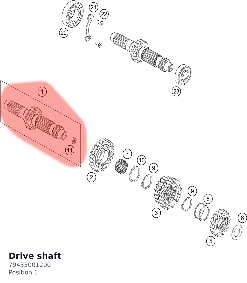 Diagram preview: Drive shaft (79433001200)