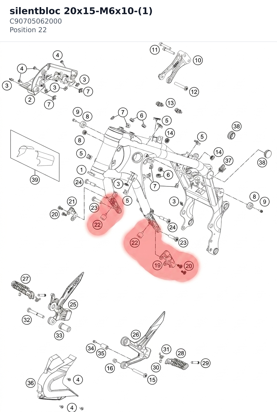 Diagram preview: silentbloc 20x15-M6x10-(1) (C90705062000)