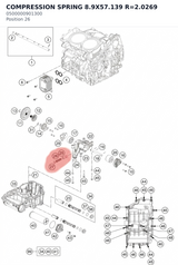 Diagram preview: COMPRESSION SPRING 8.9X57.139 R=2.0269 (0500000901300)
