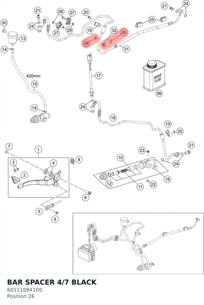 Diagram preview: BAR SPACER 4/7 BLACK (60111094100)
