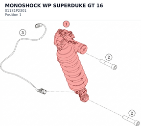 Diagram preview: MONOSHOCK WP SUPERDUKE GT   16 (01181P2301)