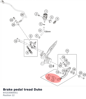 Diagram preview: Brake pedal tread Duke (64103060051)